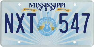 MS license plate NXT547