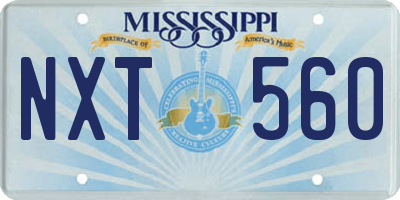MS license plate NXT560