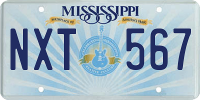 MS license plate NXT567