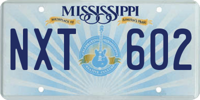 MS license plate NXT602