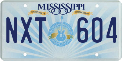 MS license plate NXT604