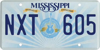 MS license plate NXT605