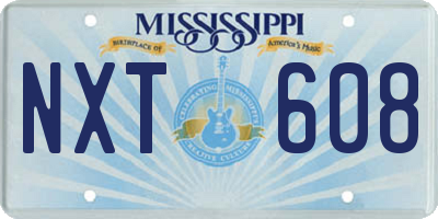 MS license plate NXT608
