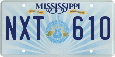MS license plate NXT610