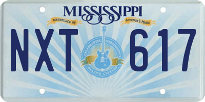 MS license plate NXT617