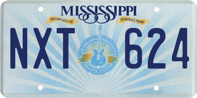 MS license plate NXT624