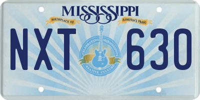 MS license plate NXT630