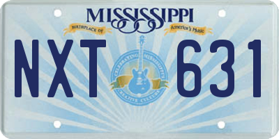 MS license plate NXT631