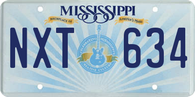 MS license plate NXT634