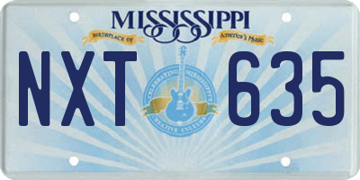 MS license plate NXT635