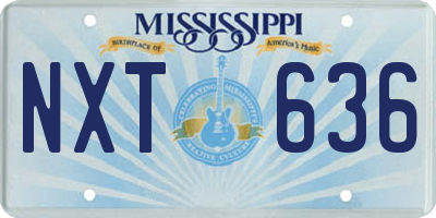 MS license plate NXT636