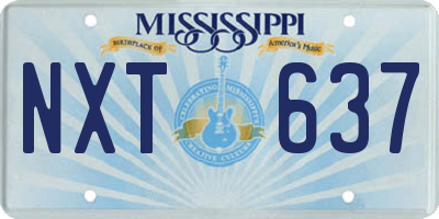 MS license plate NXT637