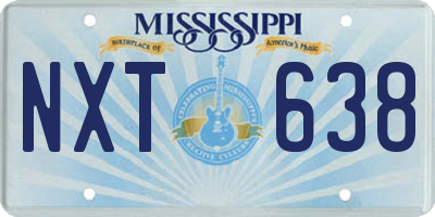 MS license plate NXT638