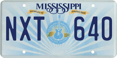 MS license plate NXT640