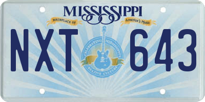 MS license plate NXT643