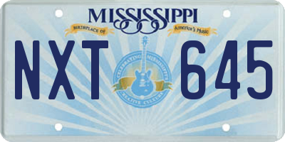 MS license plate NXT645