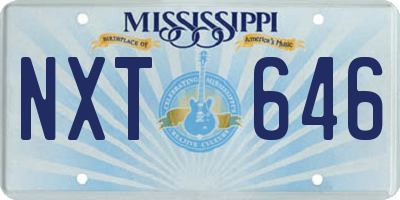 MS license plate NXT646