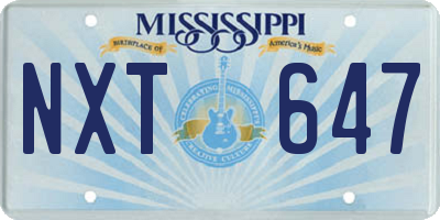 MS license plate NXT647