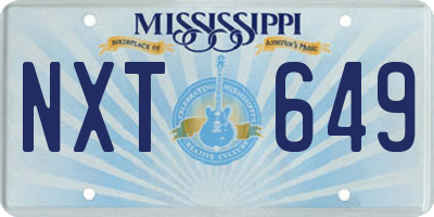 MS license plate NXT649