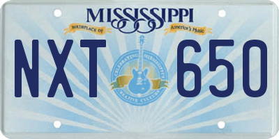 MS license plate NXT650