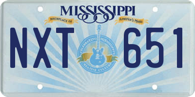 MS license plate NXT651