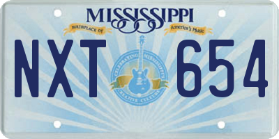 MS license plate NXT654
