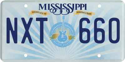 MS license plate NXT660