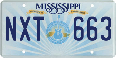 MS license plate NXT663