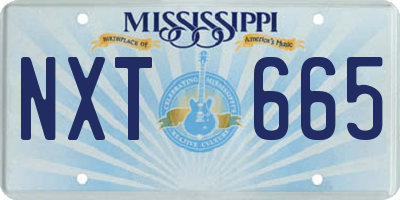 MS license plate NXT665
