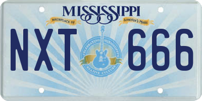 MS license plate NXT666