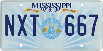 MS license plate NXT667