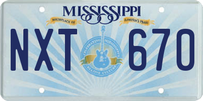 MS license plate NXT670