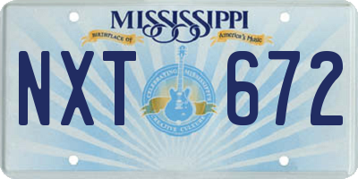 MS license plate NXT672