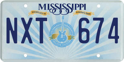 MS license plate NXT674