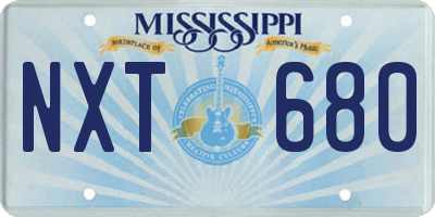 MS license plate NXT680