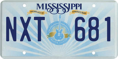 MS license plate NXT681
