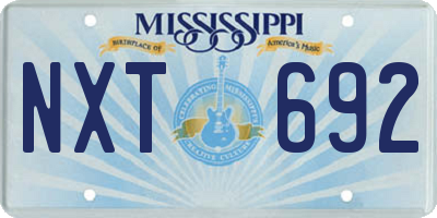 MS license plate NXT692