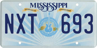 MS license plate NXT693
