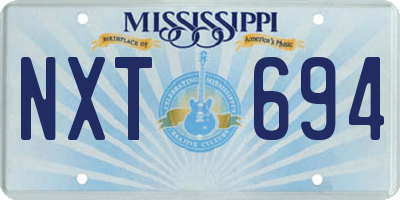 MS license plate NXT694