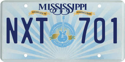 MS license plate NXT701