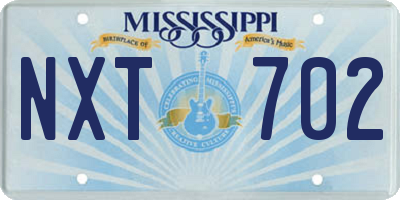 MS license plate NXT702