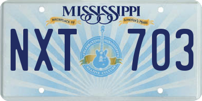 MS license plate NXT703