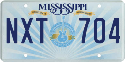 MS license plate NXT704