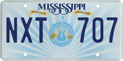 MS license plate NXT707