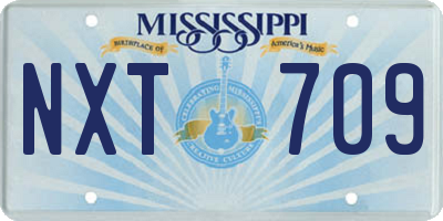 MS license plate NXT709
