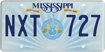 MS license plate NXT727