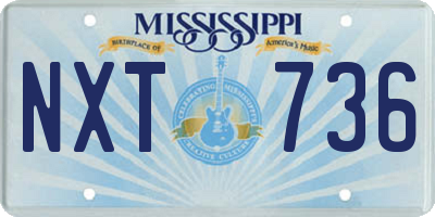 MS license plate NXT736