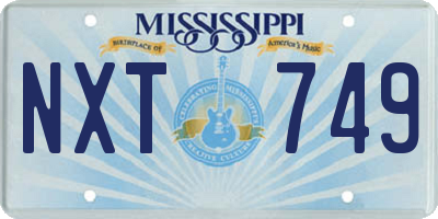 MS license plate NXT749