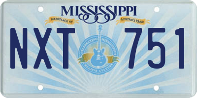 MS license plate NXT751