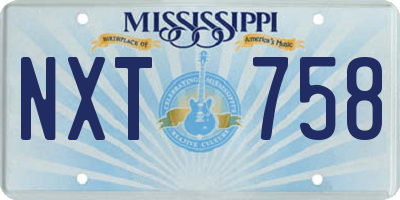 MS license plate NXT758